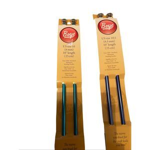 New Boye Blue & Purple Aluminum Knitting Needles Size 10 & 10.5 Lot of 2